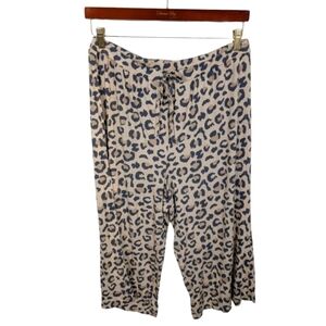 Honeydew Leopard Print Soft Cozy Wide Leg Crop Pajama Pants